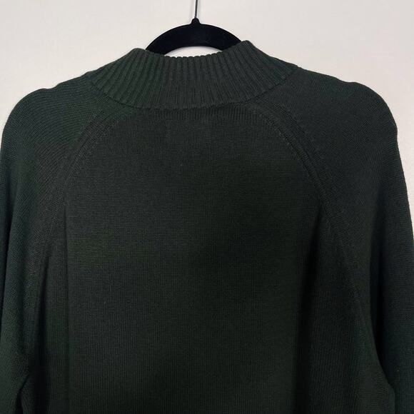 GH Bass Co Mens Large L Hunter Green Cotton Wool 1/4 Zip Pullover Sweater Knit - Picture 5 of 8